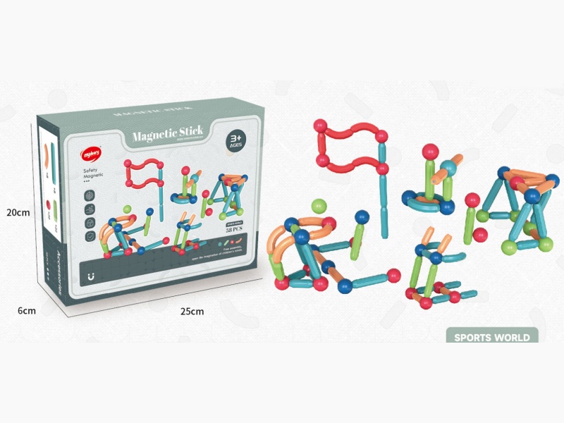 58Pcs Strong Magnetic Christmas Edition Magnetic Rods