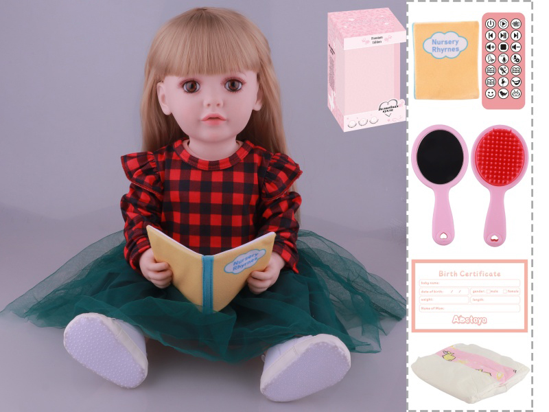 22-Inch Bionic Smart Rebirth Doll, Capable Of Bionic Shaking Of The Head, Raising Of The Hand, Mouth Movement To Speak, Intelligent Dialogue, Recording, Imitating The Tongue, Oral Skills, Dance Music