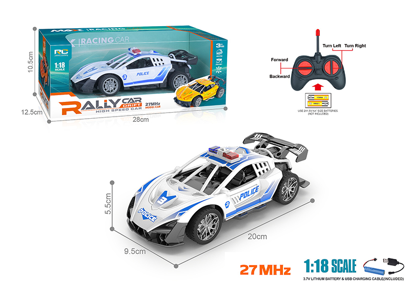 27MHz 1:18 Lamborghini 4-Channel Remote Control Police Car(Included Batteries)