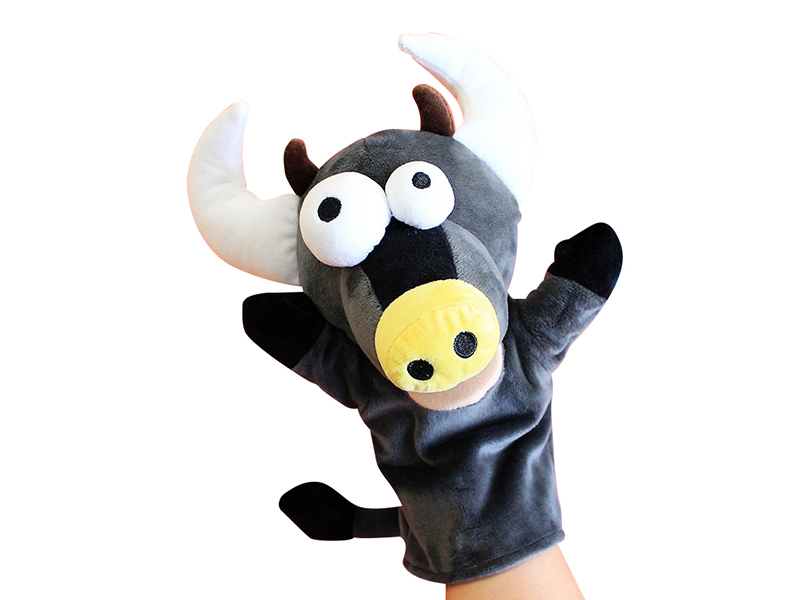 Bull Cartoon Animal Hand Puppet Plush Doll