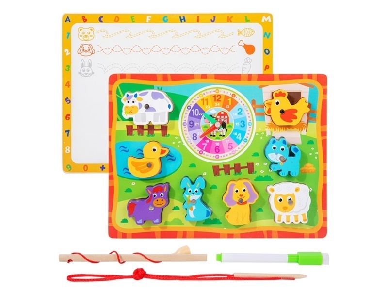 Wooden Fishing Beaded Clock Drawing Board