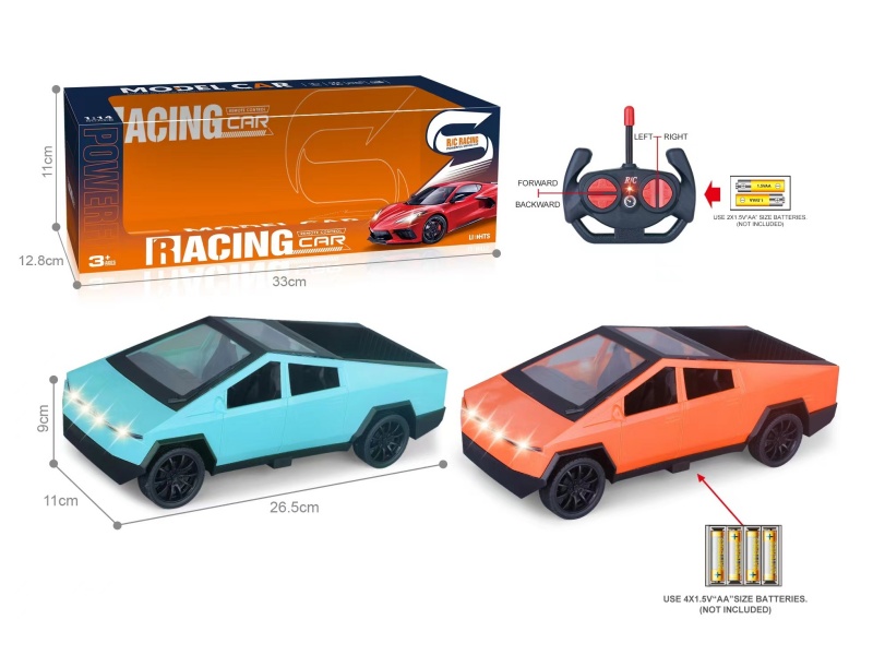 27Mhz 1:14 4CH Remote Control Simulated Tesla Cyber Pickup Truck With Headlight(Not Included Batteries)