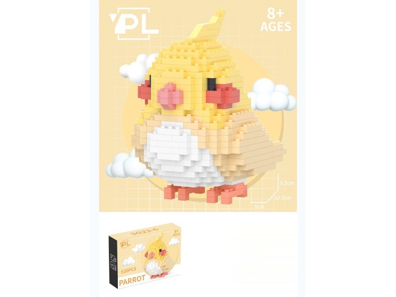 520 PCS Of Yellow Parrot Building Blocks