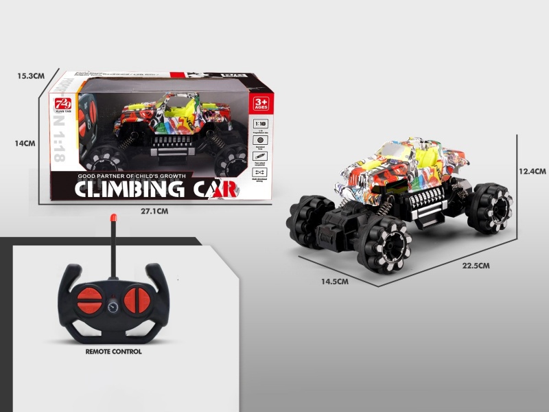1:18 Graffiti Remote Control Climbing Car