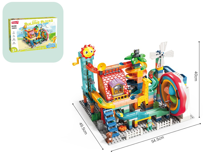 Slippery Colorful Jungle Hut Building Blocks 330pcs