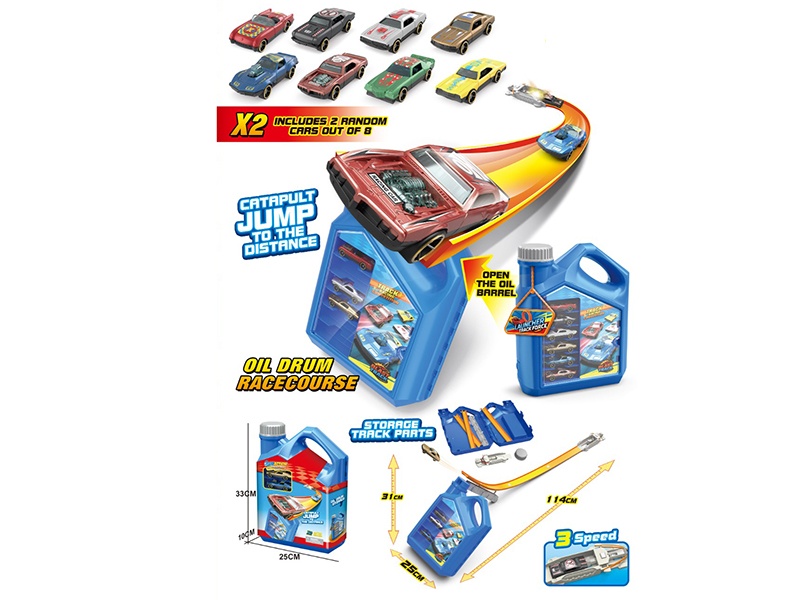Oil Barrel Storage Ejection Track Toy