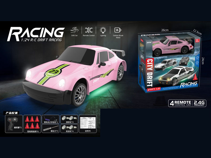 1:24 911 Pink Drift Remote Control Car