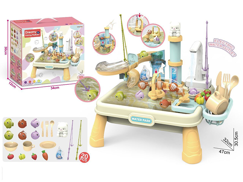 Electric Water Pressure Lifting Wash Basin(Blue)