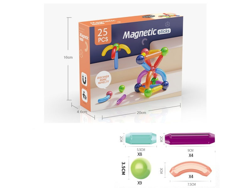 25Pcs Of Regular Magnetic (Ball Diameter 3.5Cm, Rod Magnetic Force 2500Gs)