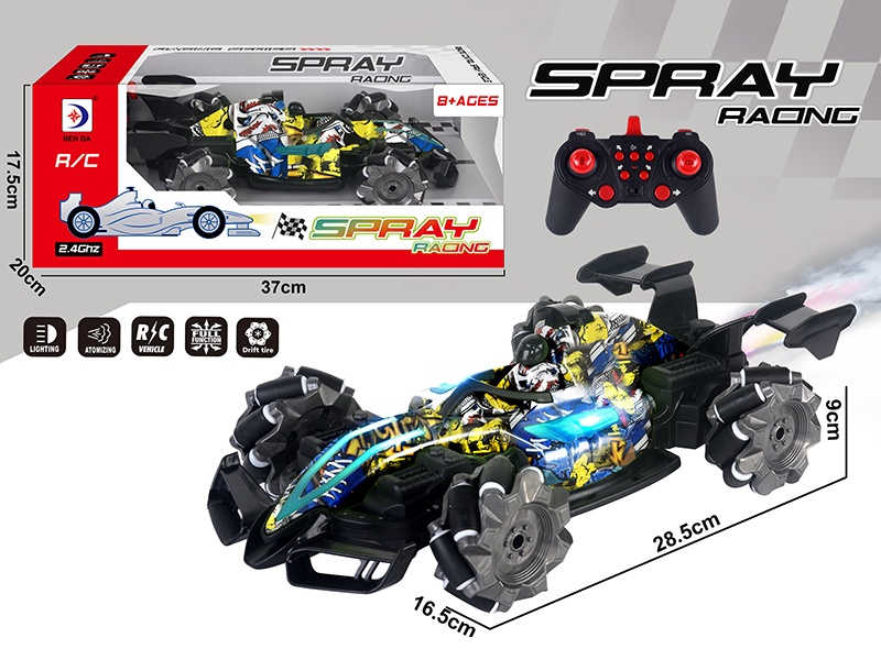 2.4G Remote Control Drift Spray F1 Racing Car With Lights