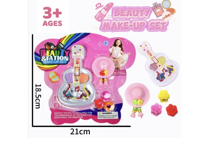 Guitar, makeup, accessories, toys with 3 clips and 1 cap flower