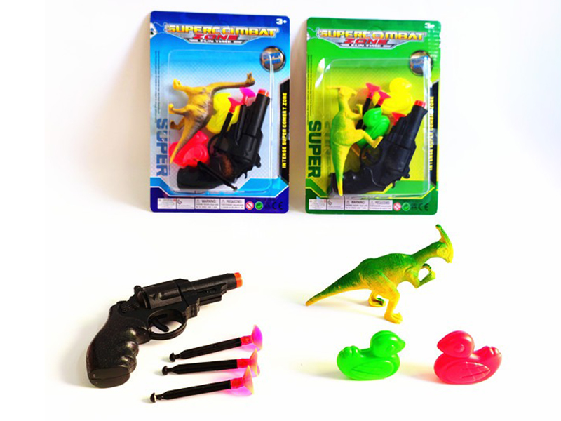 Ancient Dinosaur 1, Revolver Gun With 3 Needles, 2 Ducks
