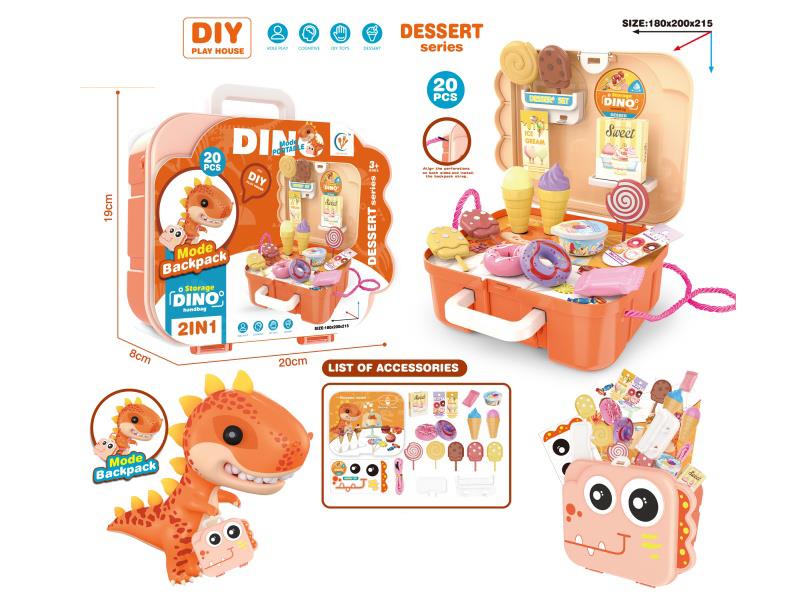 Dinosaur Backpack Dessert House Play Set