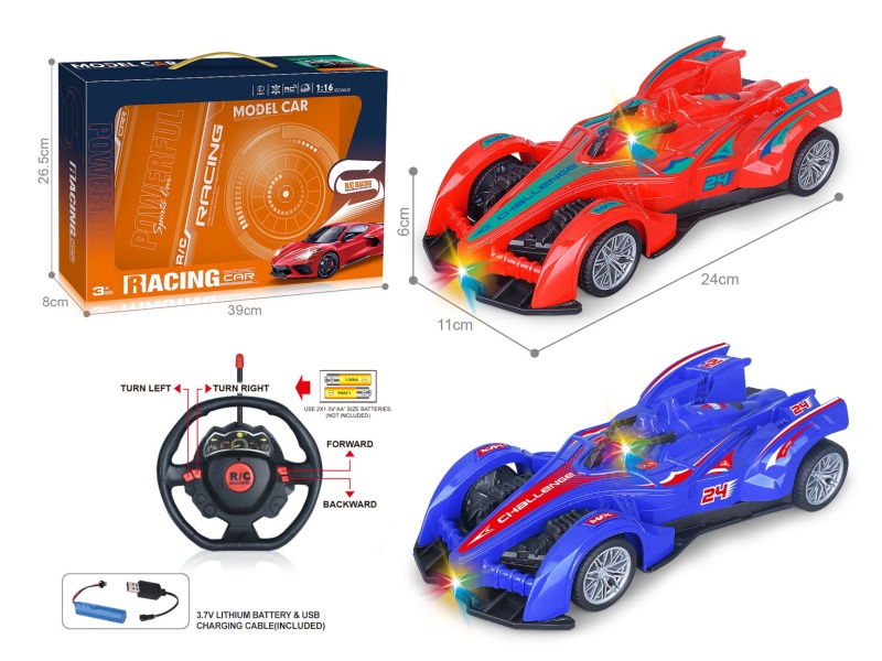 27Mhz 1:16 Four-Way Car With Headlight Spray Paint F1 Equation Remote Control Racing Car (Including Electricity)