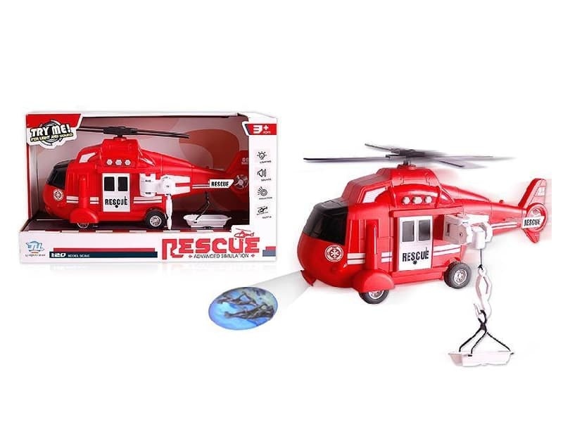 1:20 Friction Fire Control Rescue Projection Helicopter