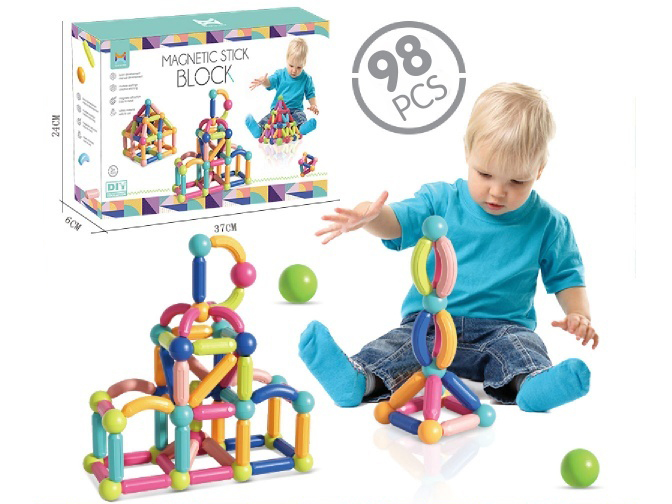 Creative Building Block Magnetic Rods 98PCS