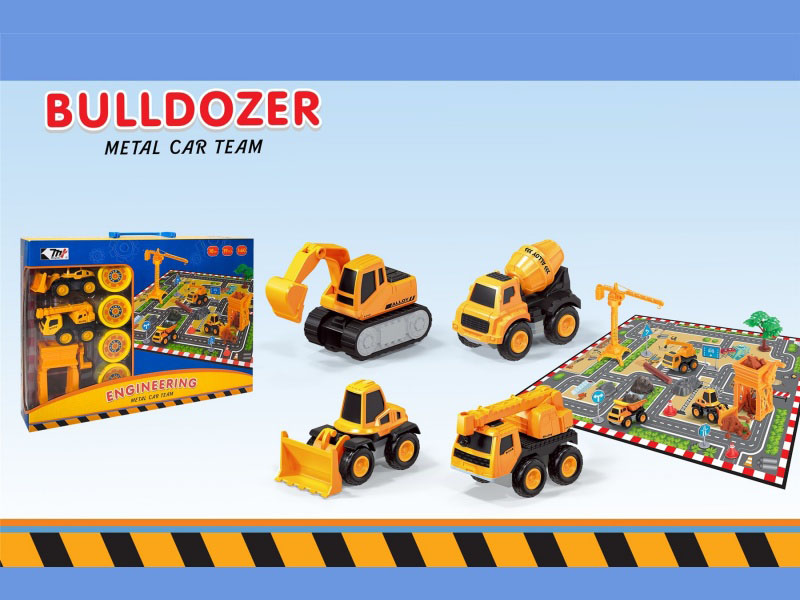 Engineering Alloy Car With Colored Mud Carpet