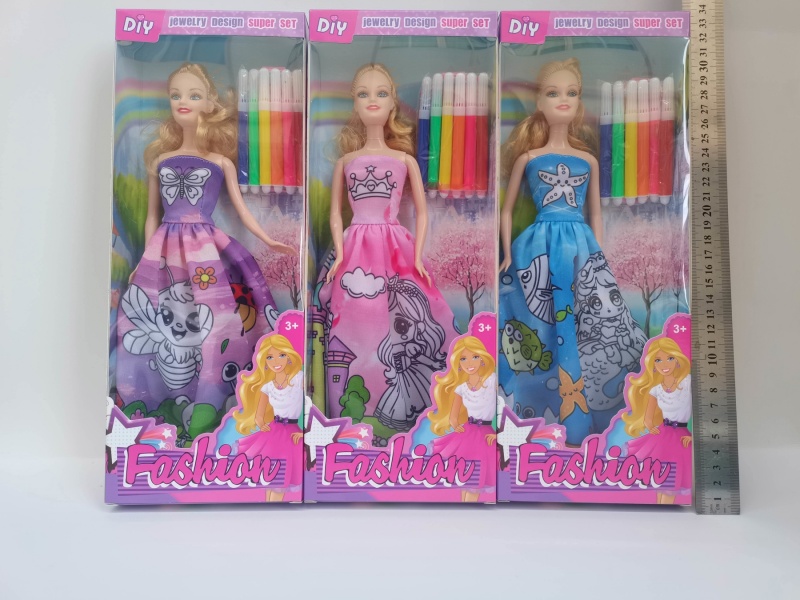 DIY Doll Clothing Coloring Strip Box Style 8