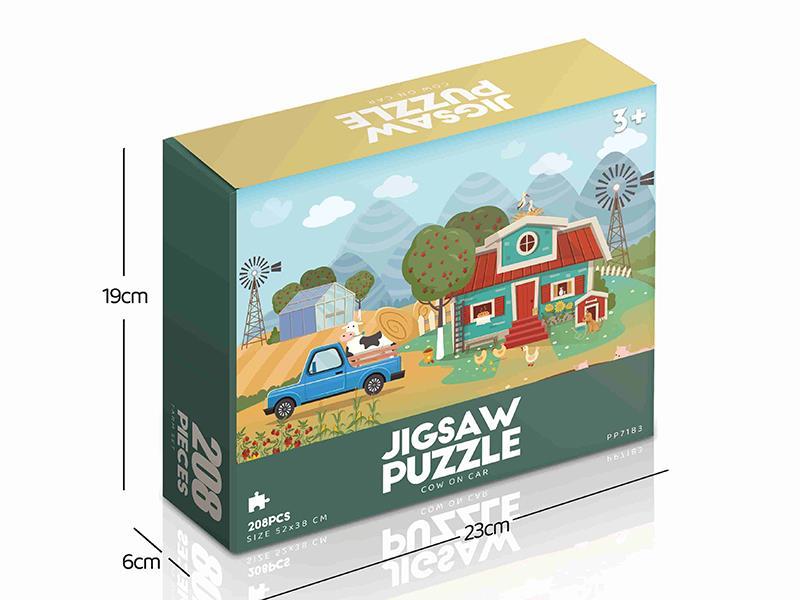 208pcs Jigsaw Puzzle - Cow On Car