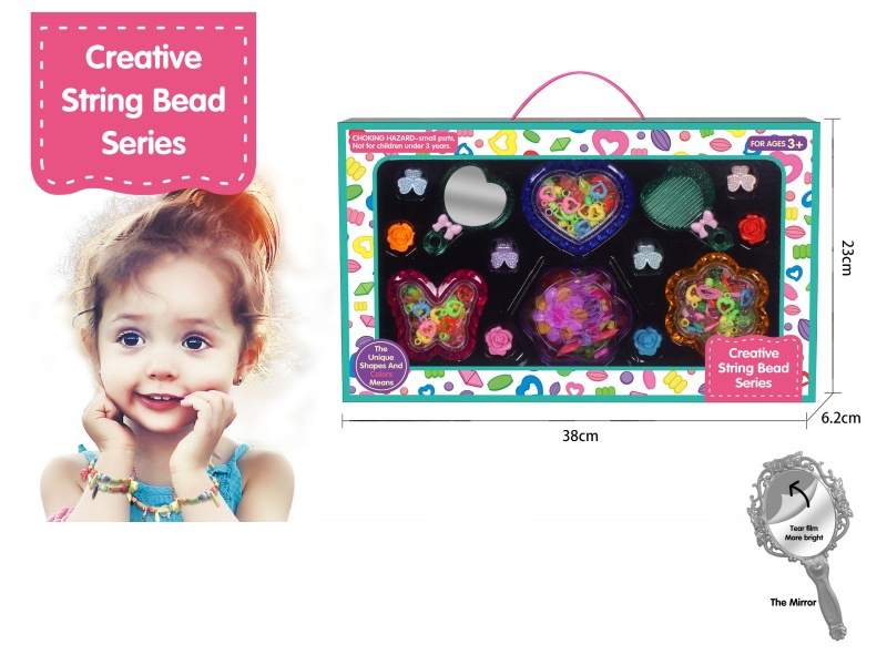 Three-Color Random Butterfly, Heart, Plum Blossom Bead Box, And Headwear Beaded Set