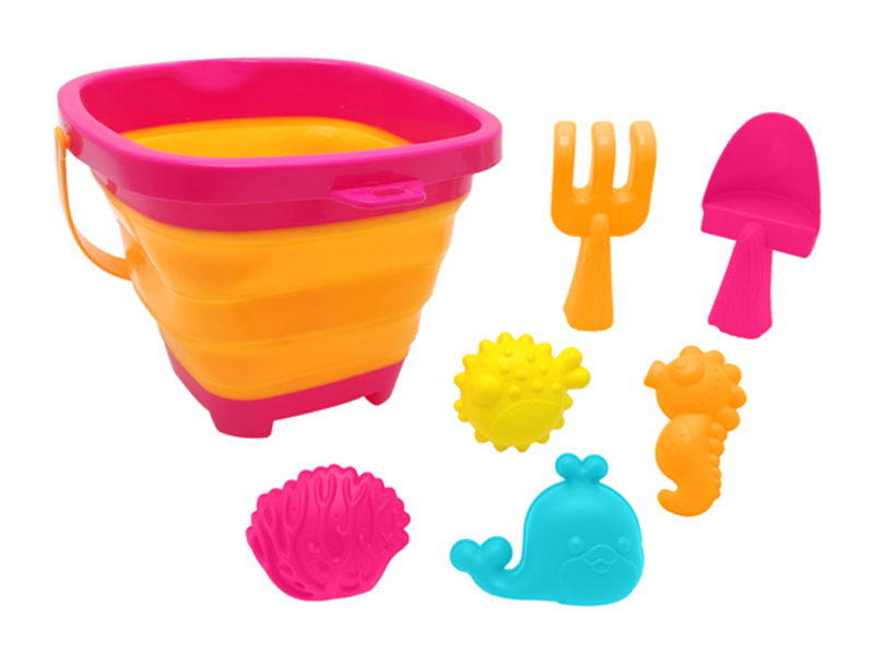 Fold Beach Bucket Set 7Pcs