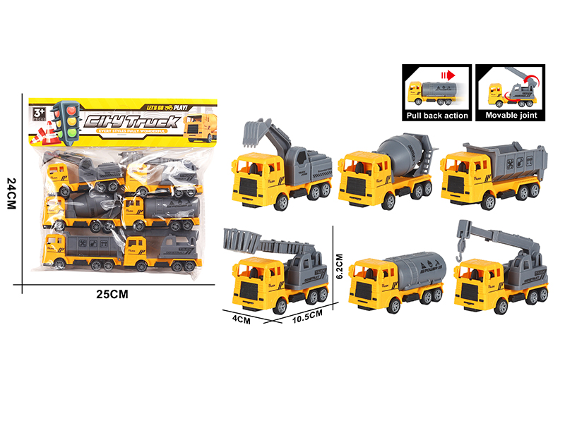 Pull Back Engineering Trucks 6pcs