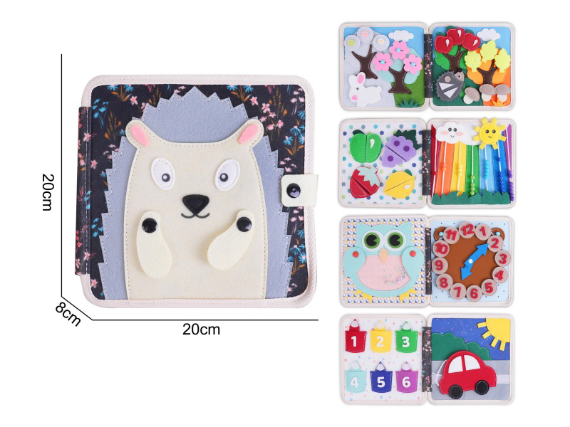 Montessori Early Childhood Education And Intelligence Development - Felt Hedgehog Quiet Book