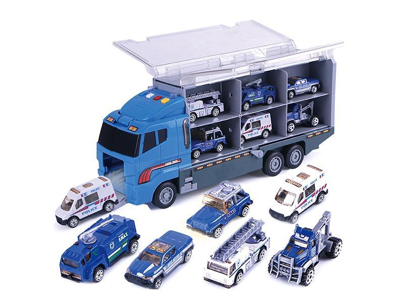 Alloy Container Car Police Car Series
