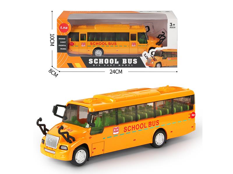 Pull Back Alloy School Bus With Sound And Light