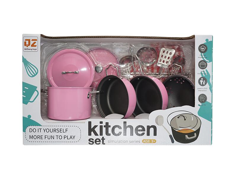 Pink Stainless Steel Tableware Toys With Glove