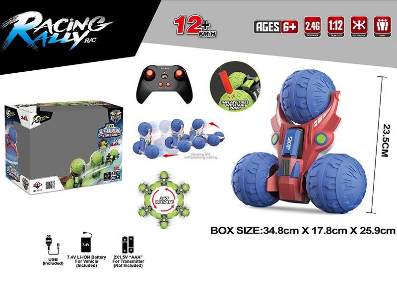 1:12 2.4G Remote Control Three-Wheeled Amphibious Standing Stunt Car