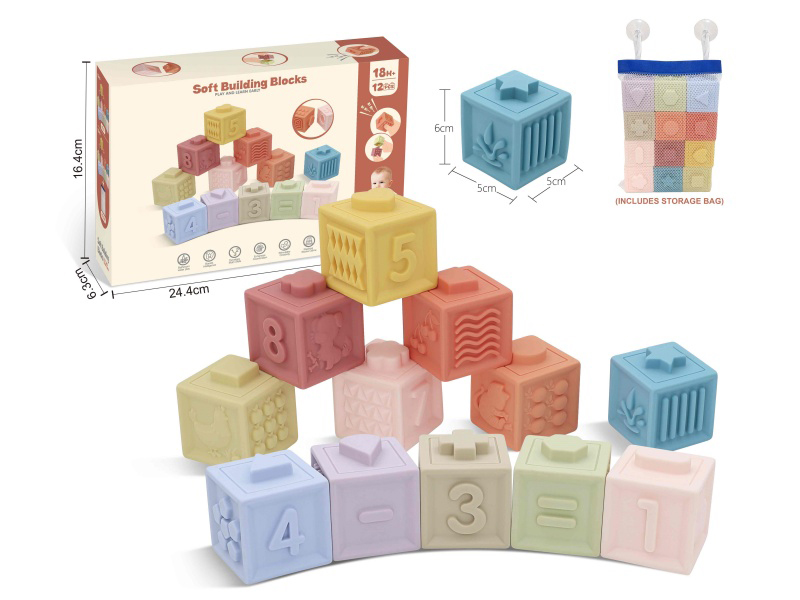 Animal & Numbers Soft Building Blocks(Includes Storage Bag) 13pcs