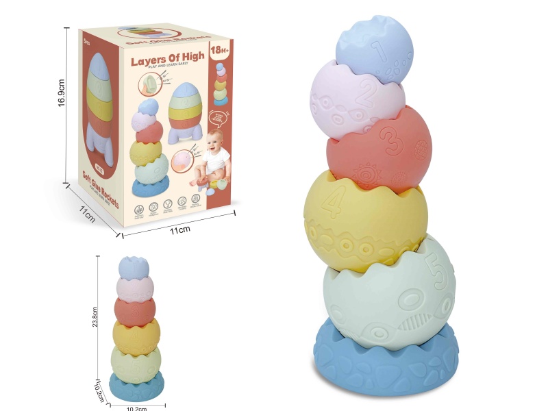 Soft Plastic Ball Stacking Toy 6pcs