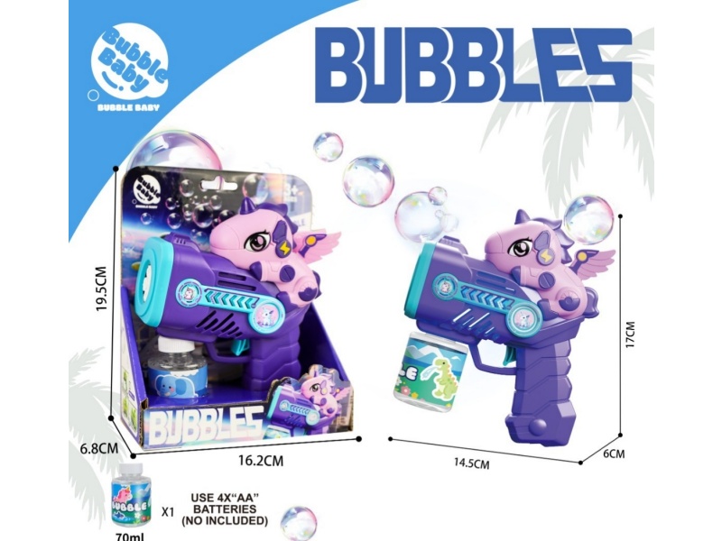 Unicorn Bubble Gun With Light