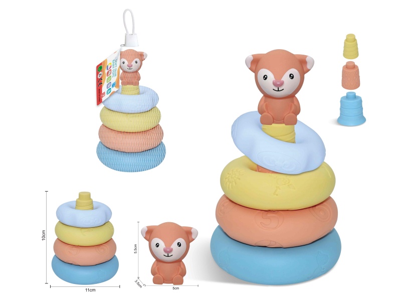 Soft Rubber Stacking Ring Finger Doll Set(Fox) 8PCS