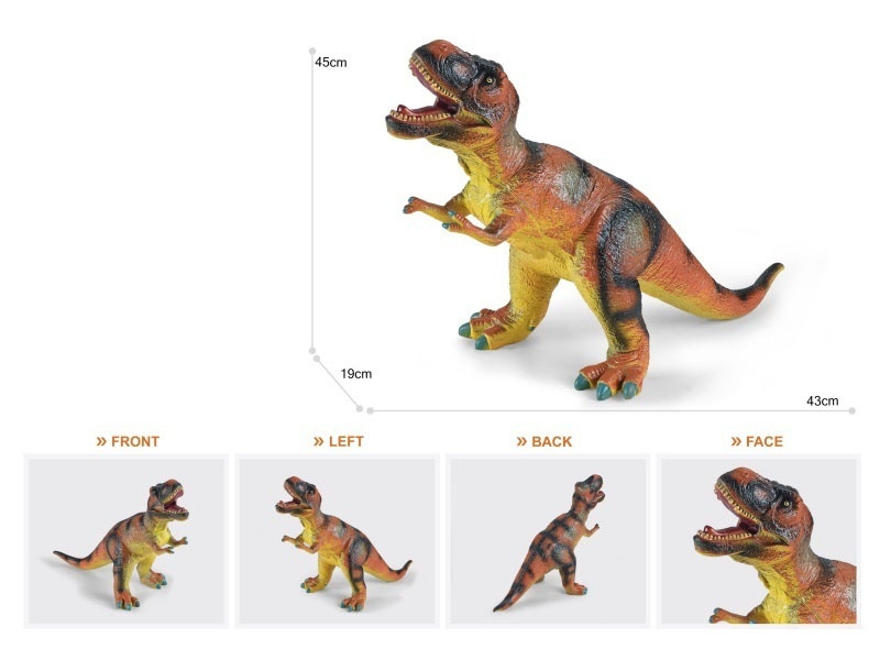 17-Inch Painted Thick-Fleshed, Cotton-Rich And Soft Rubber Tyrannosaurus Rex