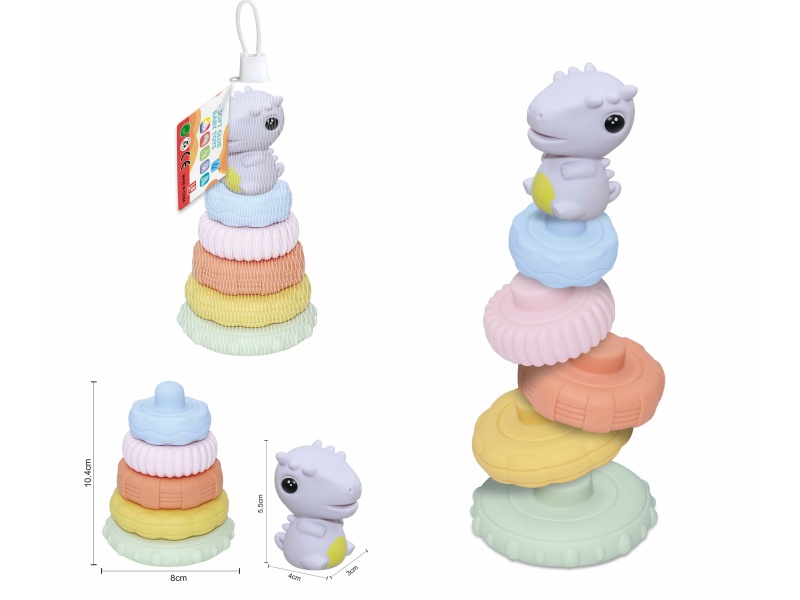 Soft Plastic Dinosaur Stacking Toy 6pcs