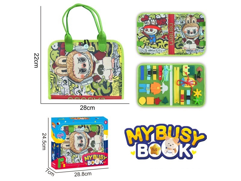 Montessori Early Childhood Education And Intelligence Development - Felt Green Fabric Single-Page Busy Board