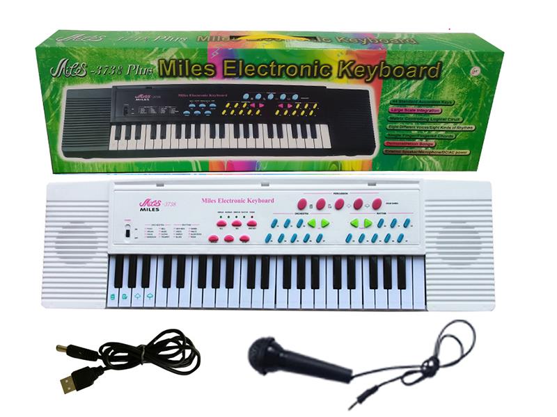 44 Keys Single Speaker Electronic Organ(White, With USB, Microphone)