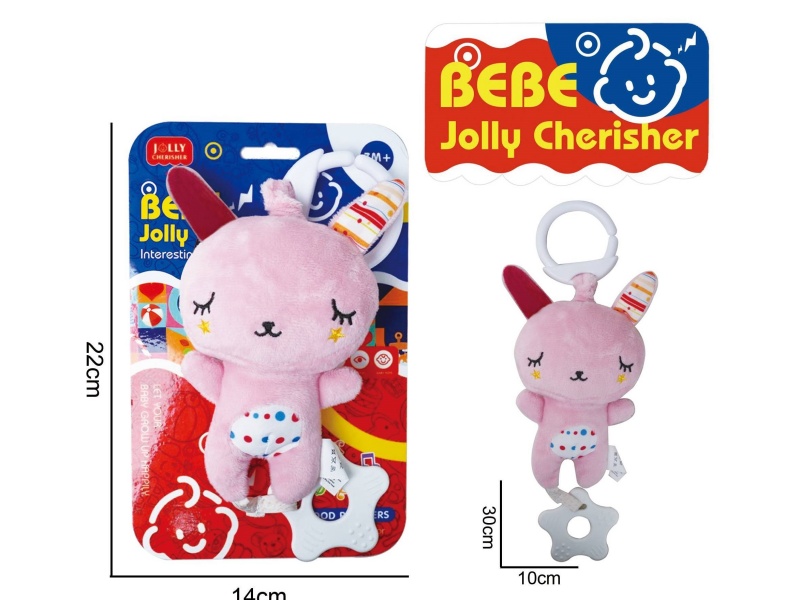 Baby Educational Plush Soothing Toy Ic Music Rabbit Bed Hanger