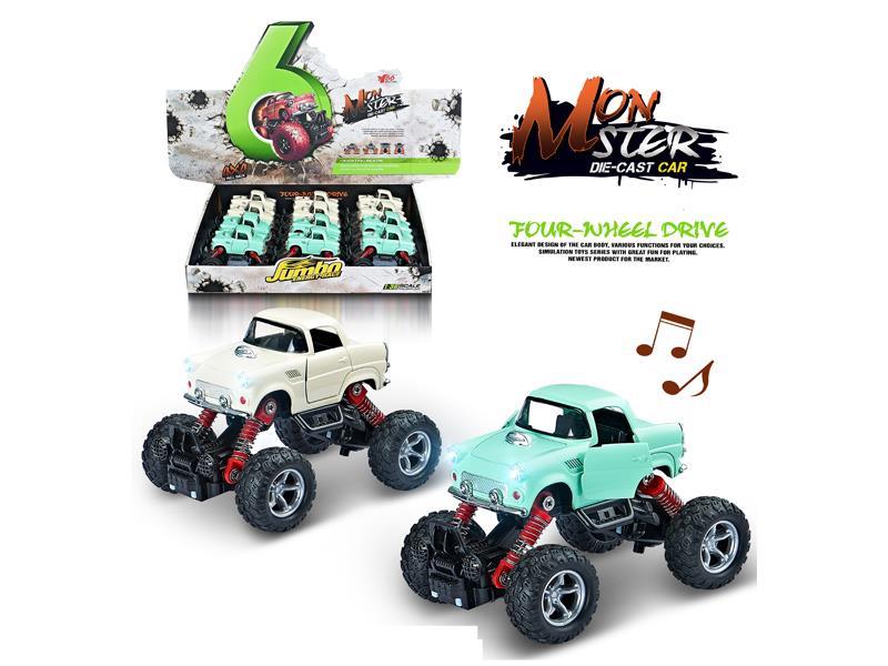 12PCS 1:36 Q Version Alloy Return Force Simulation Climbing Wheel