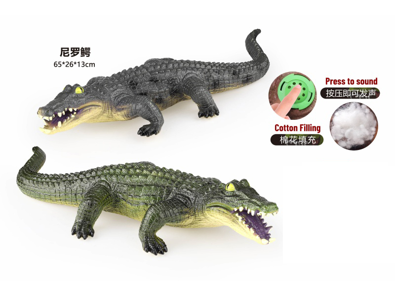 2 Assorted Vinyl Stuffed Crocodiles