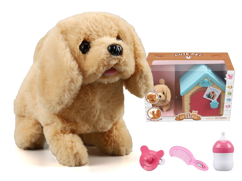 Electric Plush Dog With Pet Cabin