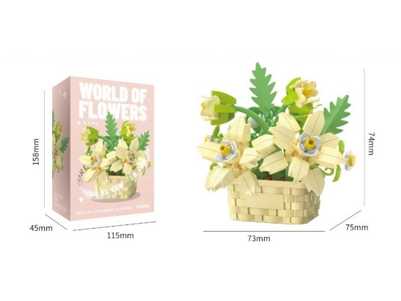 Building Blocks: 181 Pcs Of Seven-Mile Fragrance Flower Basket