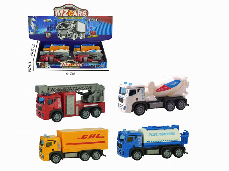 1:36 Pull Back Alloy City Cars 8pcs