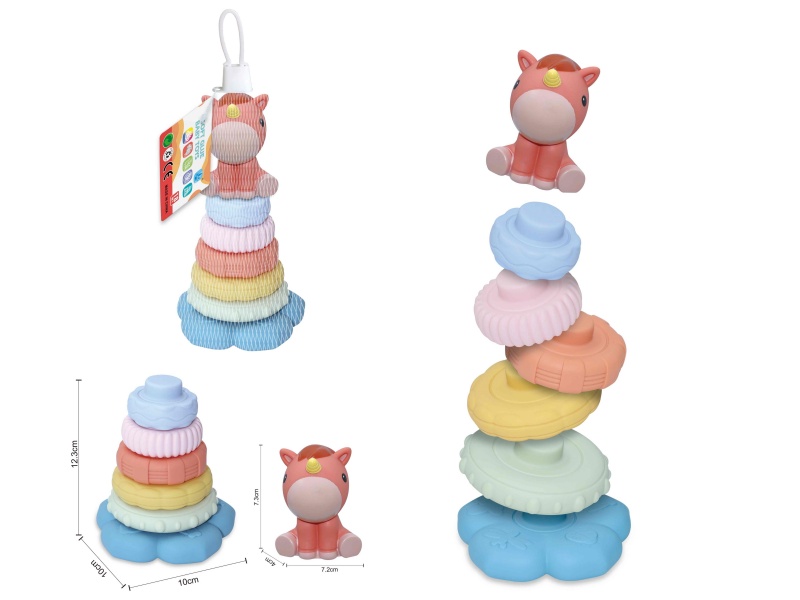 Soft Plastic Animal Stacking Toy(Unicorn) 7pcs
