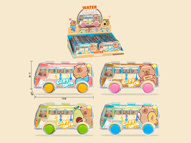 Capybara Transparent Bus Water Game Toys 24PCS