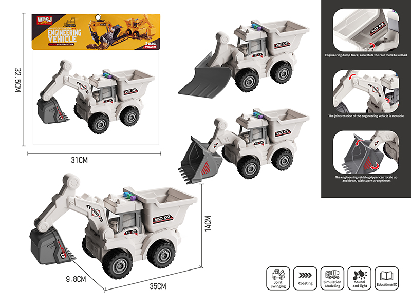 Friction Engineering Truck With Sound And Lights