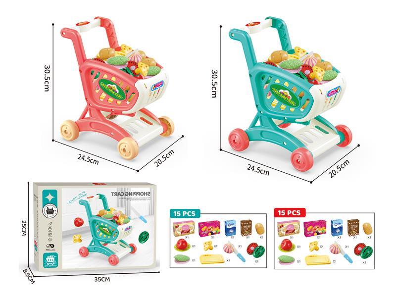 Shopping Cart + 15PCS Fruits And Vegetable Set