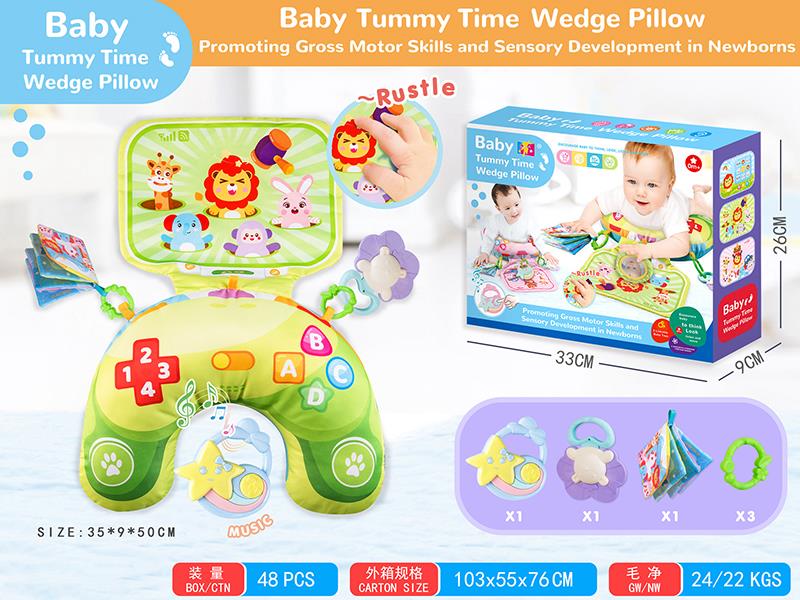 Baby Tummy Time Wedge Pillow With Music Box(Green)